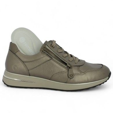 Chaussures grande taille femme mode semelle orthopédiques cuir bronze Shoesissime, vue détails