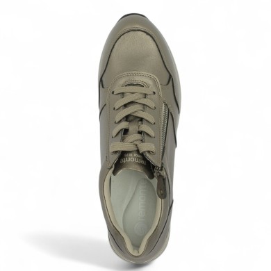 Baskets femme 42, 43, 44, 45 bronze Remonte Shoesissime, vue dessus