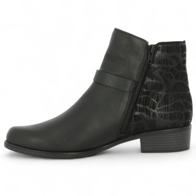 chaussure grande taille femme montante noire 42, 43, 44, 45 Remonte Shoesissime, vue intérieure