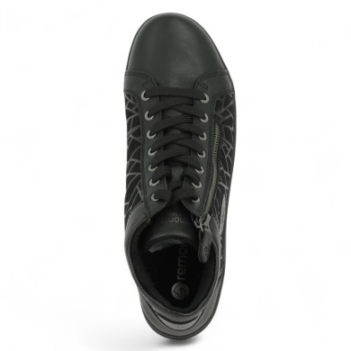 Baskets confort Remonte femme noire grande taille montante, vue dessus