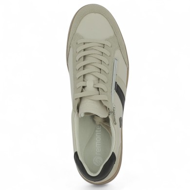 Sneakers Remonte 42, 43, 44, 45 blanc cassé et noir femme grande taille, vue dessus