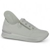 Thalia - Sneakers Remonte cuir Blanc - White women's sneakers large size - Shoesissime