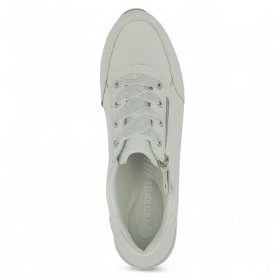 Thalia - Sneakers Remonte cuir Blanc - Baskets blanche  femme grande taille - Shoesissime