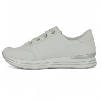 Thalia - Sneakers Remonte cuir Blanc - Baskets blanche  femme grande taille - Shoesissime