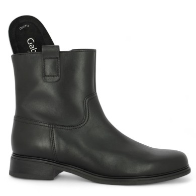 Galice - 72.790.34 Black leather ankle boots - Gabor, woman large size - Shoesissime