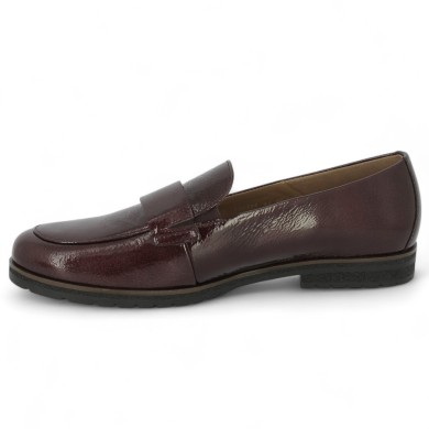 Chaussure grande taille plate cuir vernis bordeaux Shoesissime, vue intérieure