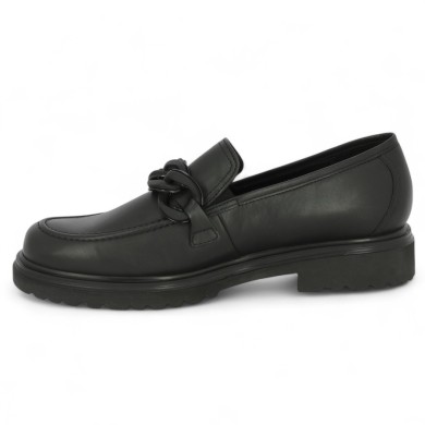 Laury - 72.554.67 Moccasin black thick sole - Moccasin femme tendance 42, 43, 44, 45 - Shoesissime