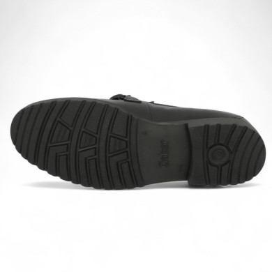 Laury - 72.554.67 Moccasin black thick sole - Moccasin femme tendance 42, 43, 44, 45 - Shoesissime