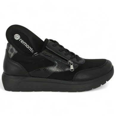 Baskets souple noire grande pointure femme semelle amovible Shoesissime, vue détails