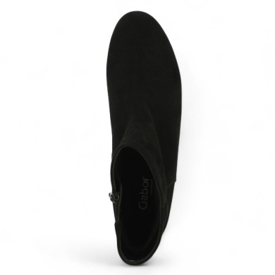 72.719.47 Bottine Gabor en velours nubuck noir bout rond confort grande pointure femme Shoesissime, vue dessus