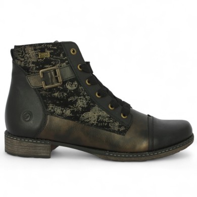 D4381-03 Bottines remonte bronze noir grande pointure femme Shoesissime, vue profil