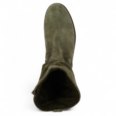 Gabrielle - Gabor flat boots crumpled nubuck taupe - Gabor large size boots - Shoesissime