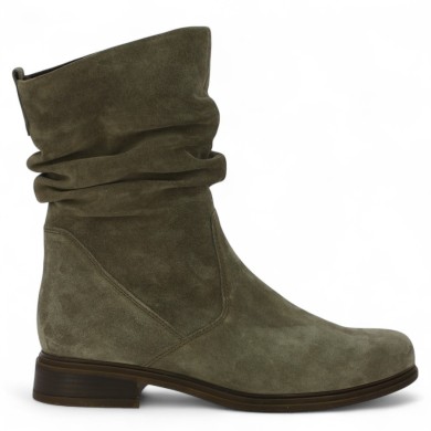 72.793.30 bottines Gabor plates nubuck taupe montantes grande pointure femme 42 42.5 43 44 Shoesissime, vue coté