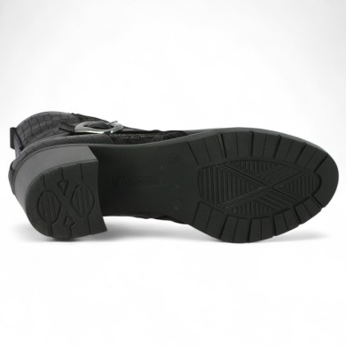 Pamela - D2A75-00 Bottine Remonte noire à talon 6 cm - Bottines femme grande taille - Shoesissime