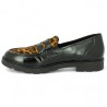 mocassin noir semelle épaisse cuir vernis et léopard grande taille femme Shoesissime, vue intérieure