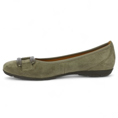 ballerine en cuir velours taupe confort plaque élégante grande taille femme Shoesissime, vue intérieure