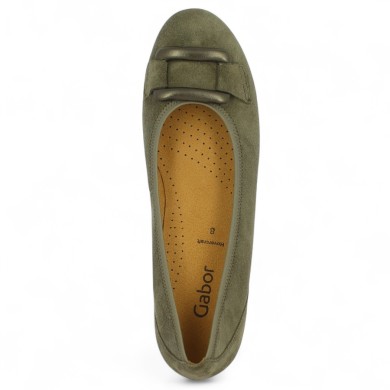 Chaussure plate chic et confortable en velours taupe grande pointure femme 42 4.5 43 44 Gabor Shoesissime, vue dessus