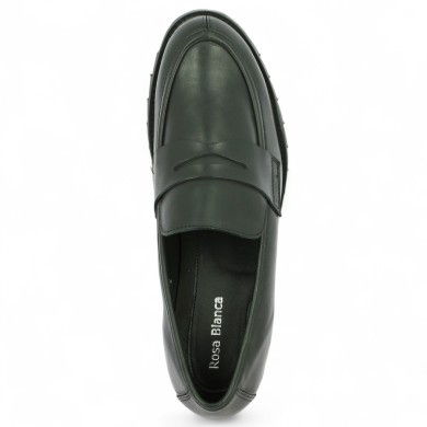 Enola - Mocassin noir sobre semelle épaisse - Mocassin grande taille femme - Shoesissime