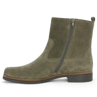 Bess - 74.673.18 Gabor warm taupe nubuck leather booties - Woman's large size booties - Shoesissime
