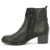 boots à talon Remonte cuir noir et textile fantaisie grande taille femme Shoesissime, vue intérieure