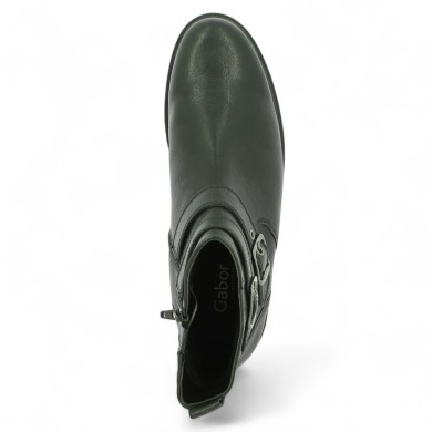 Bottine motarde cuir noir avec deux brides grande pointure femme 42, 42.5, 43, 44 Shoesissime, vue dessus