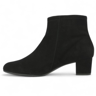 Maggy - Black velvet ankle boots with gold zipper - Small heeled ankle boots large size woman - Shoesissime