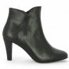 Gloria - Women's large black leather ankle boot with 9.5 cm high heel - Heeled ankle boots in large sizes - Shoesissime