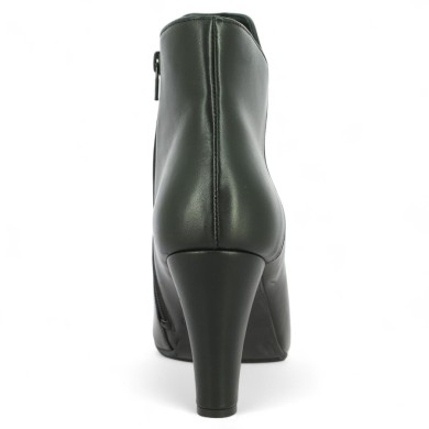 chaussure bottine en cuir noir sexy et élégante talon 9.5 cm grande taille femme Shoesissime, vue arrière