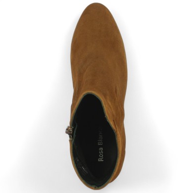 bottine velours marron féminine talon 9.5 cm grande pointure femme 42 43 44 45 Shoesissime, vue dessus