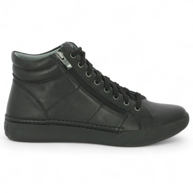 Claire - Black leather high top sneaker with removable sole - Josef Seibel women's sneakers - Shoesissime