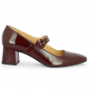 Juliette - Escarpin petit talon bride vernis bordeaux - Chaussures grande pointure - Shoesissime