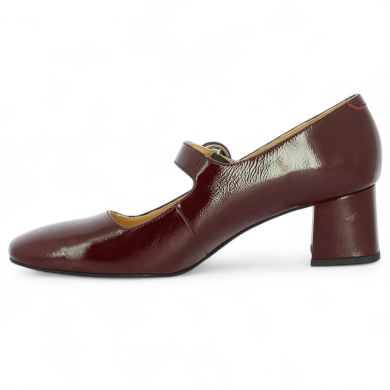 Juliette - Escarpin petit talon bride vernis bordeaux - Chaussures grande pointure - Shoesissime