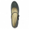 Brigitte - Black ballerina with leather strap - Ballerinas large size - Shoesissime