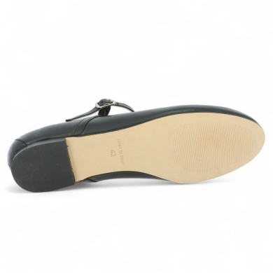 Brigitte - Ballerine noire à bride cuir - Ballerines grande taille - Shoesissime