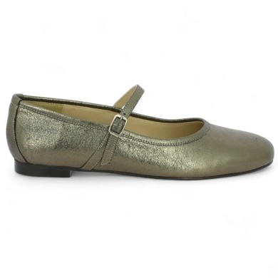 Brigitte - Ballerinas with bronze leather baby straps - Ballerinas large size - Shoesissime