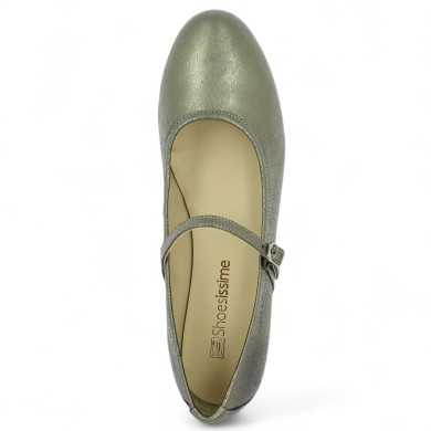 Brigitte - Ballerinas with bronze leather baby straps - Ballerinas large size - Shoesissime