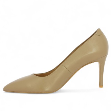 escarpin talon fin cuir beige grande pointure 42, 43, 44, 45 Shoesissime, vue intérieure