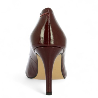 escarpin talon fin vernis rouge bordeaux femme grande pointure Shoesissime, vue arrière