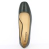 escarpin noir grande pointure cuir talon carré, vue dessus