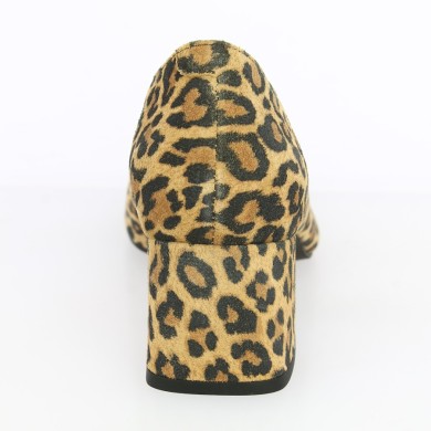 Daphnée - Leopard Square Heel Pump - Chaussures grande taille femme - Shoesissime