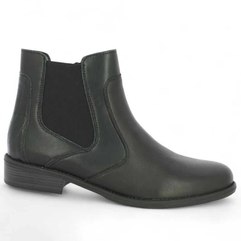 Bottines noires 42, 43, 44, 45 grande taille remonte, vue profil