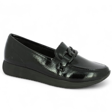 Bruna - D0H10-00 Black patent loafer 42, 43, 44, 45 - Remonte shoes big size - Shoesissime