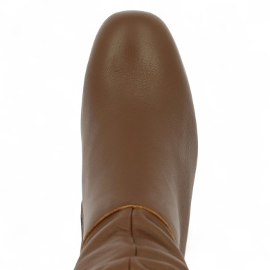 botte mi mollet cuir marron plissée 42, 43, 44, 45 Shoesissime, vue dessus