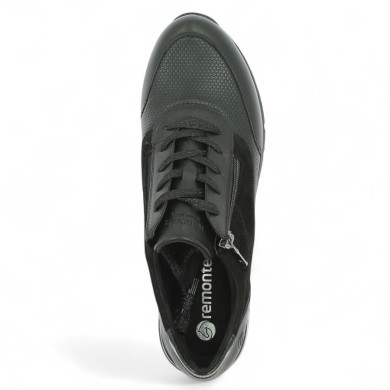 Baskets Remonte noire femme grande pointure 42, 43, 44, 45 Shoesissime, vue dessus