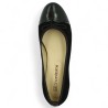 Pilar - Black ballerina with patent toe - Women's large size ballerinas - Shoesissime