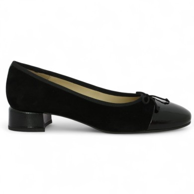 Pilar - Black ballerina with patent toe - Women's large size ballerinas - Shoesissime