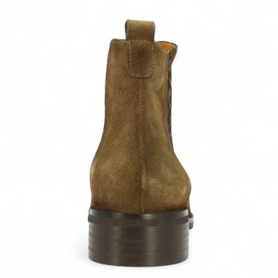 Bottines chelsea mode femme cuir marron taupe élastiques imprimé léopard grande taille femme Shoesissime, vue arrière