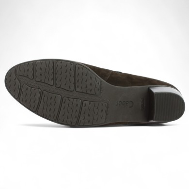 Soline - Bottine velours marron Gabor 8, 8.5, 9, 9.5 - Bottines grande taille femme - Shoesissime