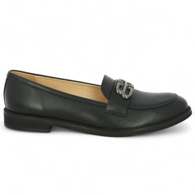 Tasha - Women's chic black leather flat shoes - Women's 42, 43, 44, 45 loafers - Shoesissime