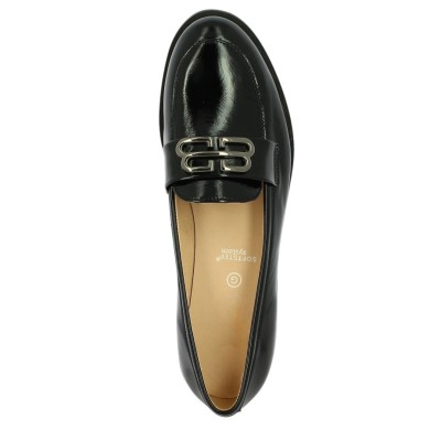 Tasha - Chic black patent loafer - Moccasin femme grande taille - Shoesissime